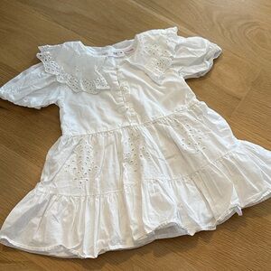 Charming White Eyelet Kids Dress